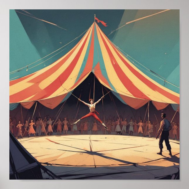 Affiche Scène de cirque minimaliste (Devant)