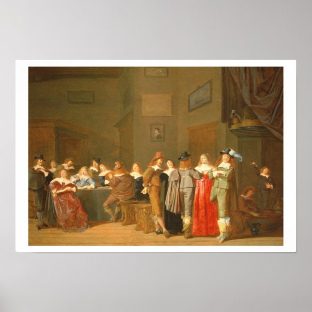 Affiche Scène de cour, 1644 (huile sur toile) (Devant)