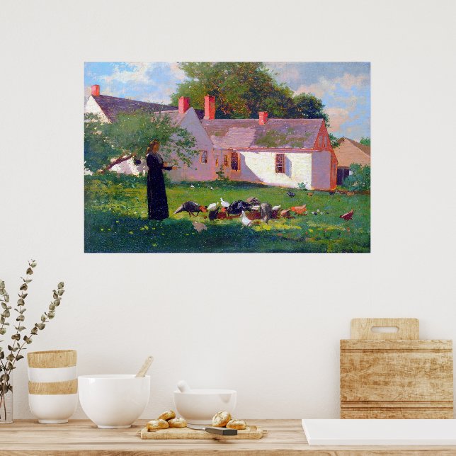 Affiche Scène de cour de ferme Winslow Homer 1872 (Cuisine)