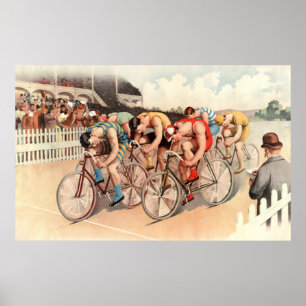 Affiche Scène de course de bicyclette