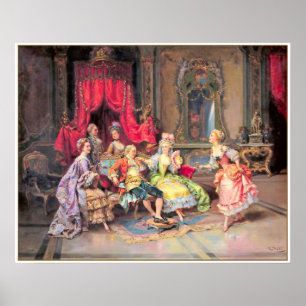 Affiche Scène de fête vintage du XVIIIe siècle