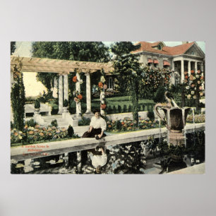 Affiche Scène de fleur de jardin, cru 1914 de Los Angeles