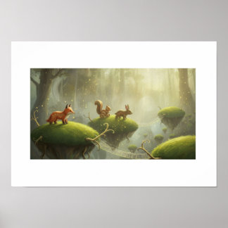 Affiche Scène de forêt onirique