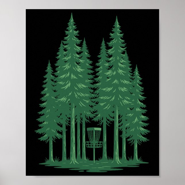 Affiche Scène de golf de disque de forêt pour disque  (Devant)