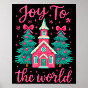 Affiche Scène de la Nativité Chrétienne de Noël Joie Au Mo