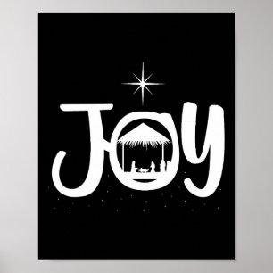 Affiche Scène de la Nativité de Jésus Joie Noël Xmas Chris