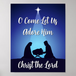 Affiche Scène de la Nativité de Noël Religieuse Christ le