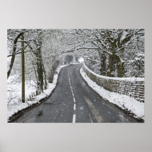 Affiche Scène de la route d'hiver