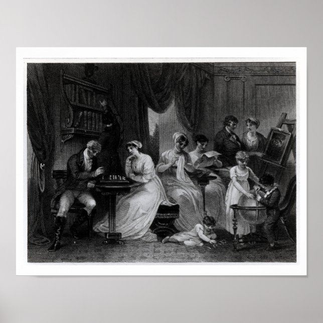 Affiche Scène de la salle de dessin, de "La Journée social (Devant)