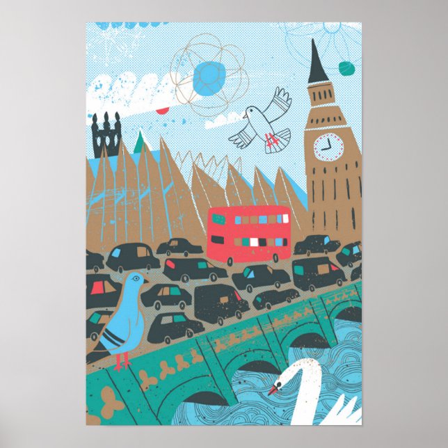 Affiche Scène de la ville du Royaume-Uni (Devant)