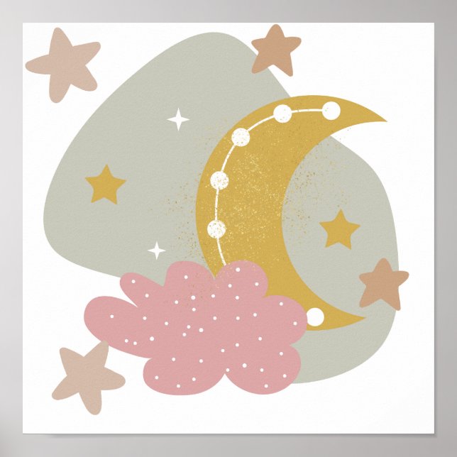 Affiche Scène de lune de saumons blancs, (Devant)