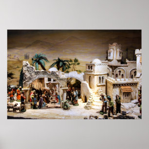 Affiche Scène de nativité installée pour Noël