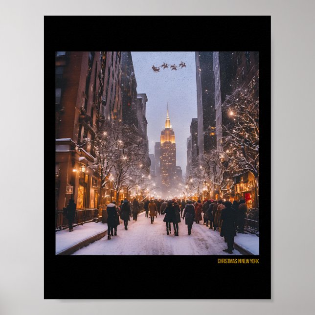 Affiche Scène de Noël de ville enneigée  (Devant)