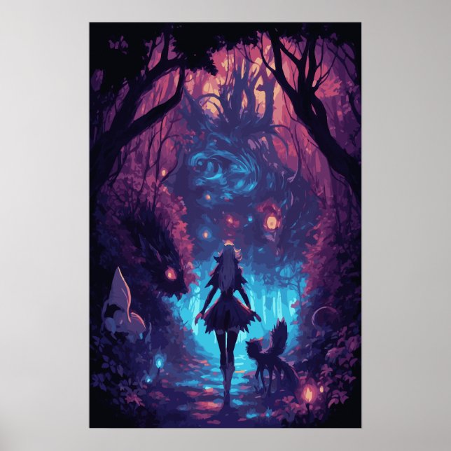 Affiche Scène de nuit de l'Anime d'Halloween (Devant)