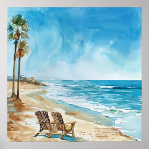Affiche Scène de plage