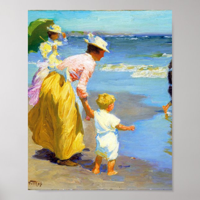 Affiche Scène de plage par Edward Henry Potthast (Devant)