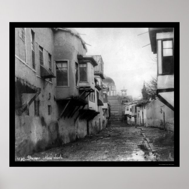 Affiche Scène de rue à Damas, Syrie 1895 (Devant)