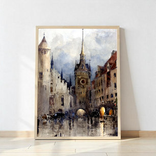 Affiche Scène de rue à Munich, Ross Turner