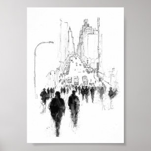 Affiche Scène de rue Abstraite