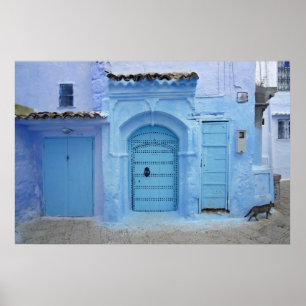 Affiche Scène de rue, Chefchaouen (Maroc)