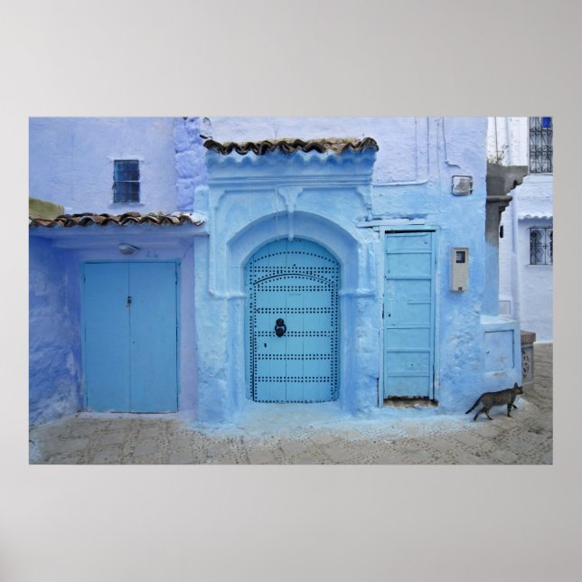 Affiche Scène de rue, Chefchaouen (Maroc) (Devant)