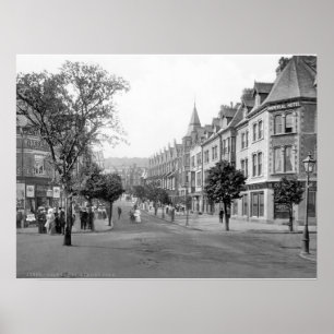 Affiche Scène de rue vintage Colwyn Bay, 1905 Pays de Gall