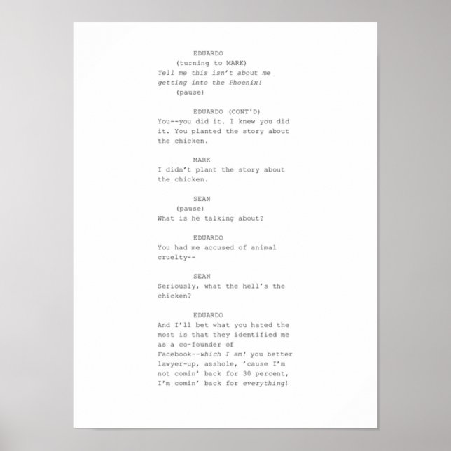 Affiche Scène de scénario du réseau social (Devant)