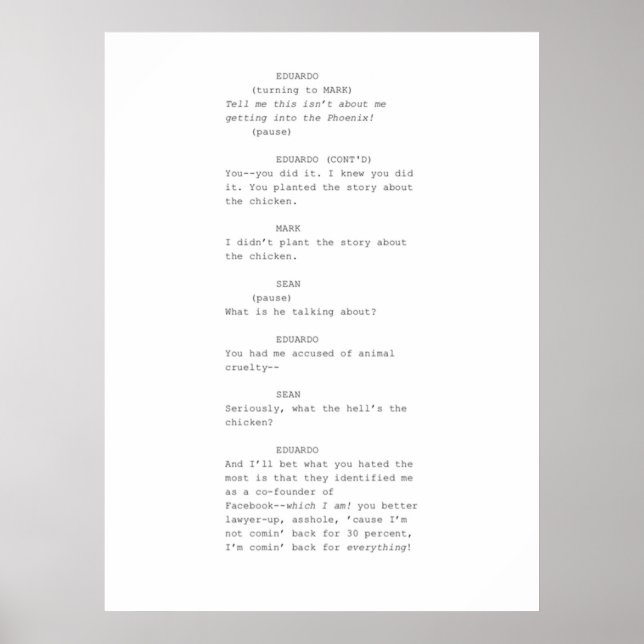 Affiche Scène de scénario du réseau social (Devant)