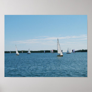 Affiche Scène de voilier de la vente de régate Photo sur t