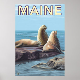 Affiche Scène des lions de MaineSea