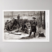 Scène d'hiver au campement de l'Armée continentale