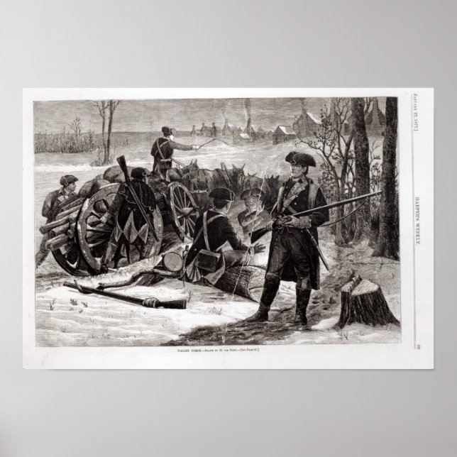 Affiche Scène d'hiver au campement de l'Armée continentale (Devant)