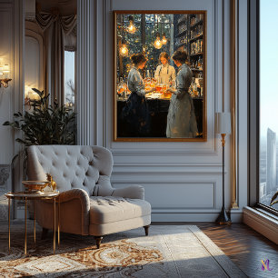 Affiche Scène d'intérieur impressionniste – Studio à la lu