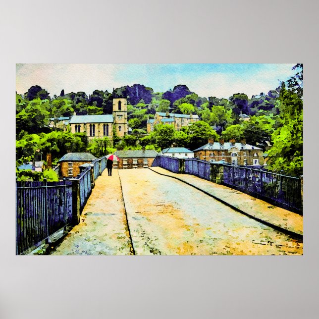 Affiche Scène d'Ironbridge dans le Shropshire, Angleterre (Devant)