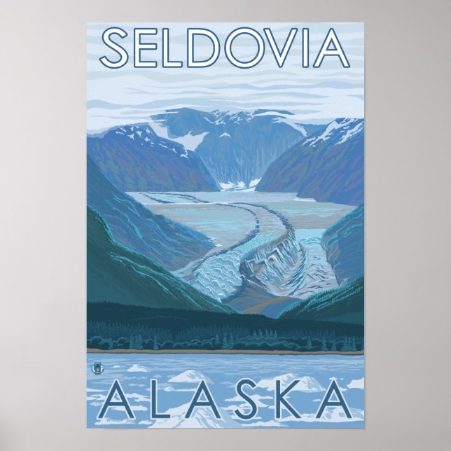 Affiche Scène glaciaire - Seldovia, Alaska (Devant)