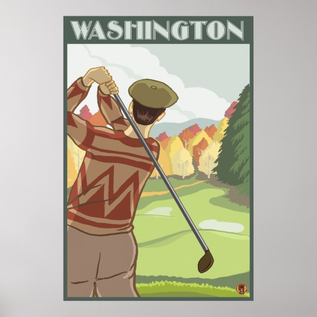 Affiche Scène Golfer - Washington (Devant)