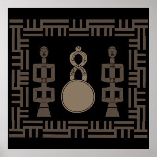 Affiche scène guerrière de la tribu africaine