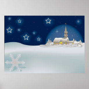 Affiche Scène hivernale de Noël