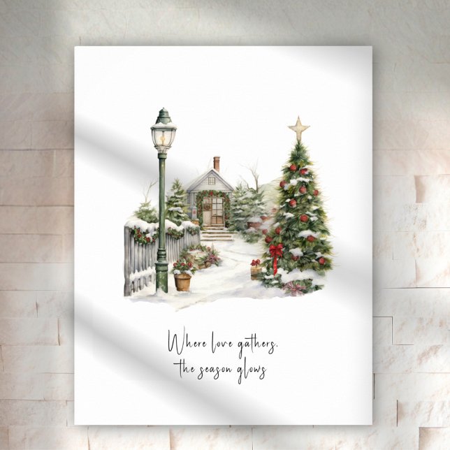 Affiche Scène hivernale verdure pins sapins de Noël (Créateur téléchargé)