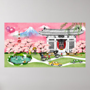 Affiche Scène japonaise