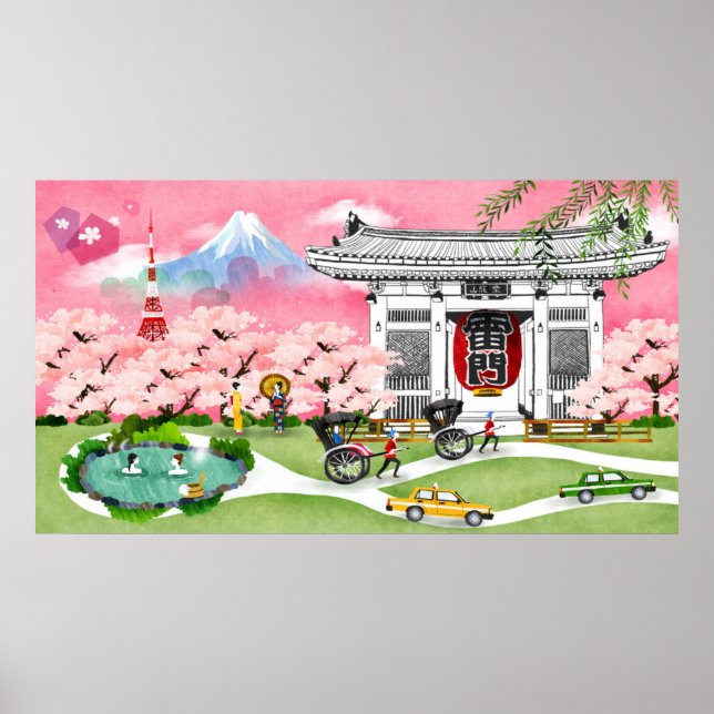 Affiche Scène japonaise (Devant)