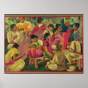 Affiche Scène mexicaine de village