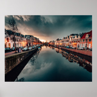 Affiche Scène nocturne à leeuwarden