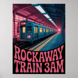 Affiche Scène nocturne de la plateforme du métro Rockaway