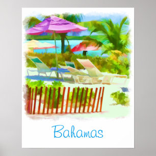 Affiche Scène Painterly Summer Vacation Beach Bahamas