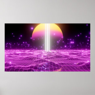 Affiche Scène pop art moderne rose fi3