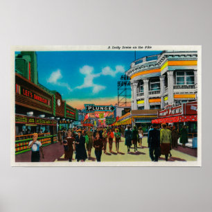 Affiche Scène quotidienne sur le Pike, Long Beach