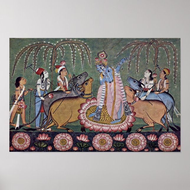 Affiche Scène Râg mâIstanbul Series : Krishna Avec Son Flû (Devant)