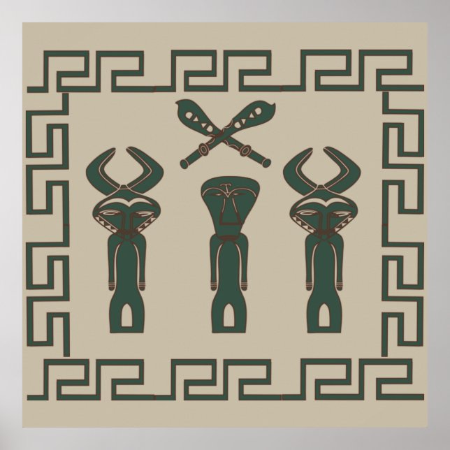 Affiche Scène tribale africaine Abstraite (Devant)