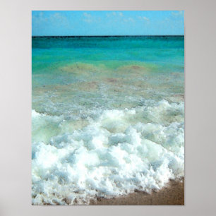 Affiche Scène vibrante d'aquarelle de plage